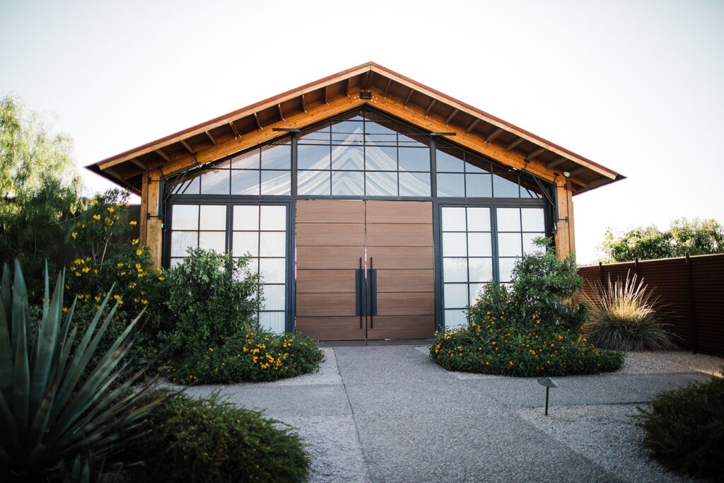 The Paseo reception venue photo from the outside with doors closed
